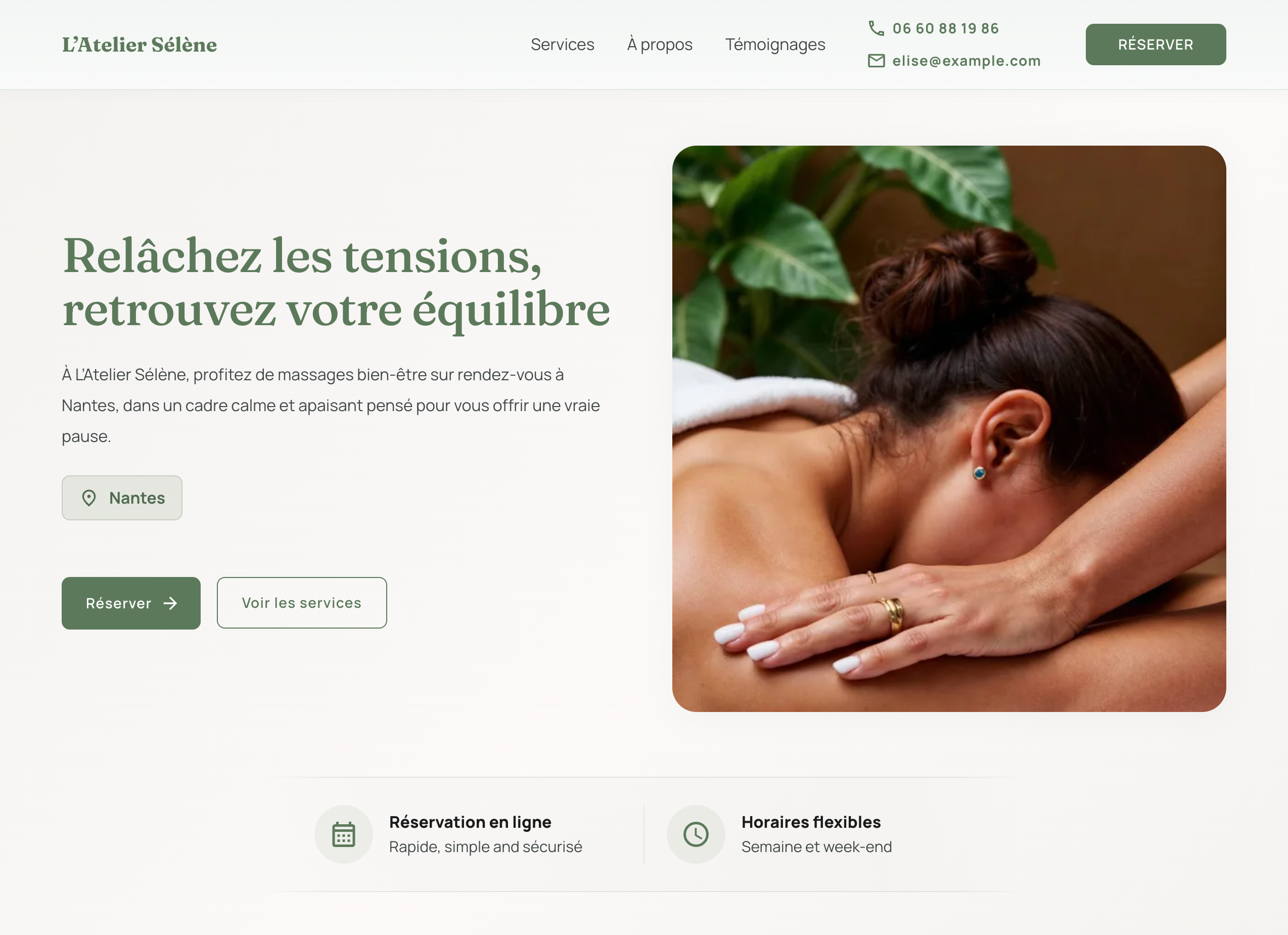 Aperçu d'une page publique créée avec My Solo Company